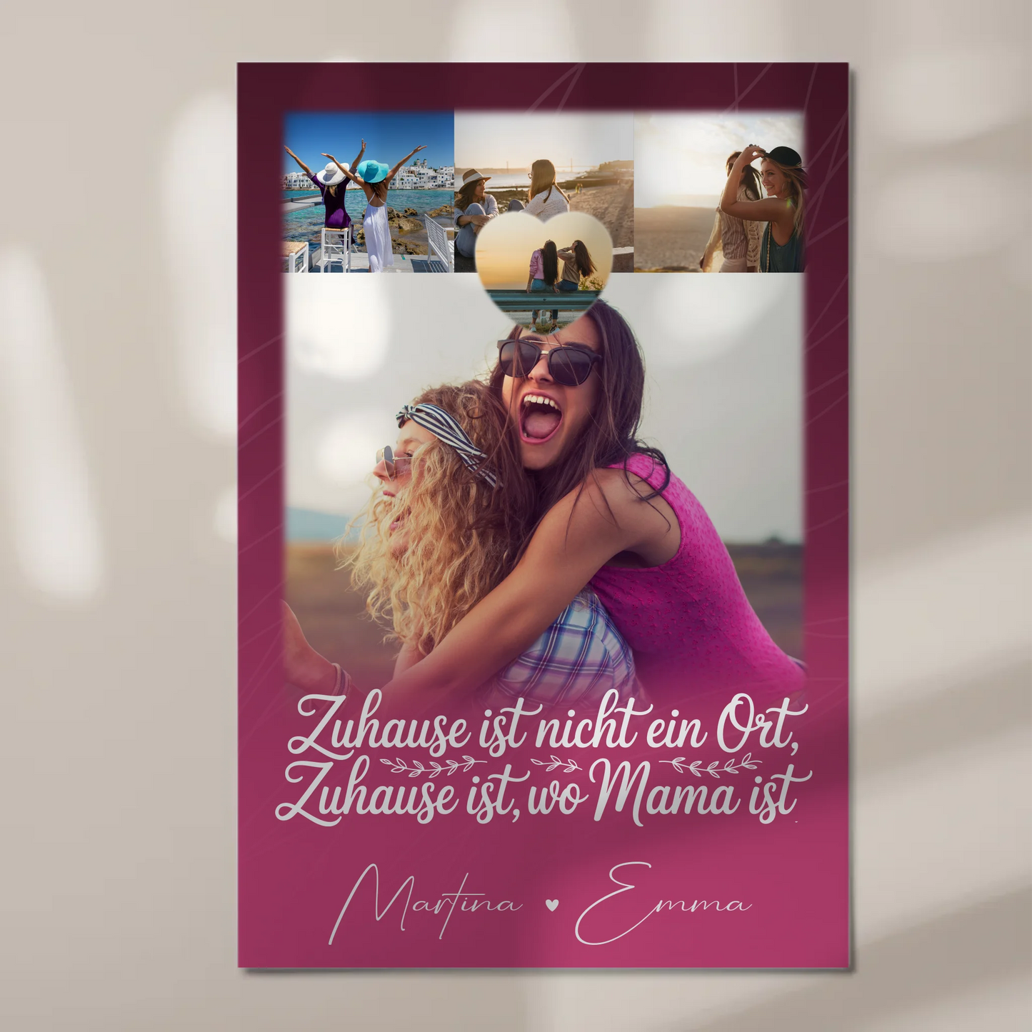 Mama Plakat mit 4 Fotos und 1 Kleines Herz Foto Du bist cool ich bin cool passt perfekt zum personalisierten Geschenk