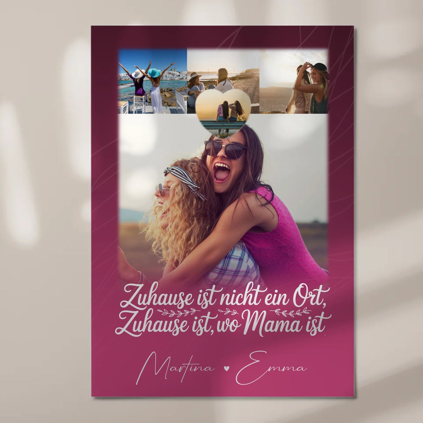 Mama Plakat mit 4 Fotos und 1 Kleines Herz Foto Du bist cool ich bin cool passt perfekt zum personalisierten Geschenk
