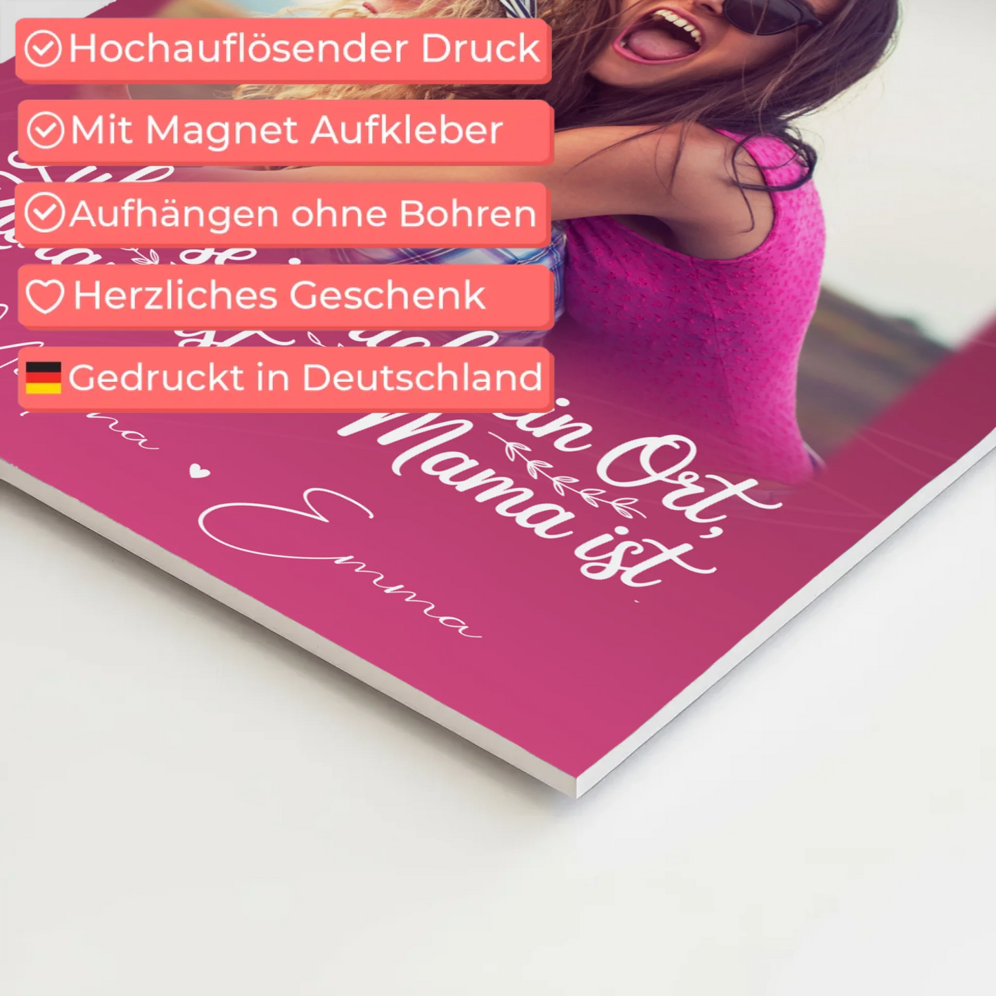 Mama Plakat mit 4 Fotos und 1 Kleines Herz Foto Du bist cool ich bin cool passt perfekt zum personalisierten Geschenk