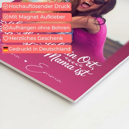 Mama Plakat mit 4 Fotos und 1 Kleines Herz Foto Du bist cool ich bin cool passt perfekt zum personalisierten Geschenk