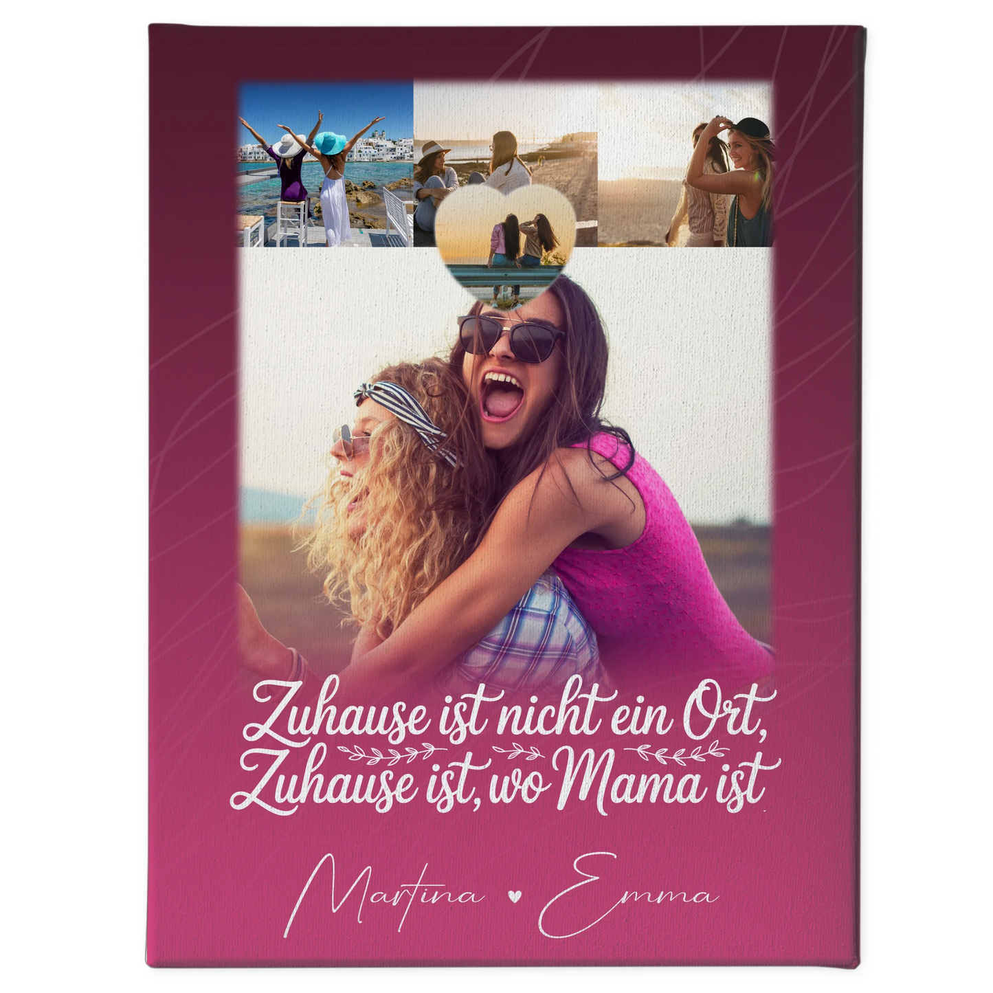 Mama Plakat mit 4 Fotos und kleinem Herz Personalisiertes Geschenk Du bist cool ich bin cool passt 1