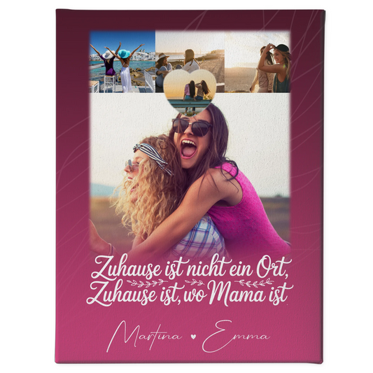 Mama Plakat mit 4 Fotos und kleinem Herz Personalisiertes Geschenk Du bist cool ich bin cool passt 1