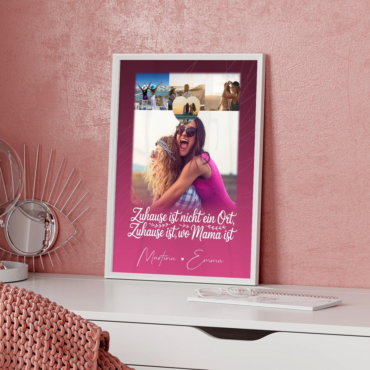 Mutter Tochter Poster 4 Fotos und 1 Kleines Herz Foto Du bist cool ich bin cool passt