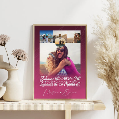 Mutter Tochter Poster 4 Fotos und 1 Kleines Herz Foto Du bist cool ich bin cool passt