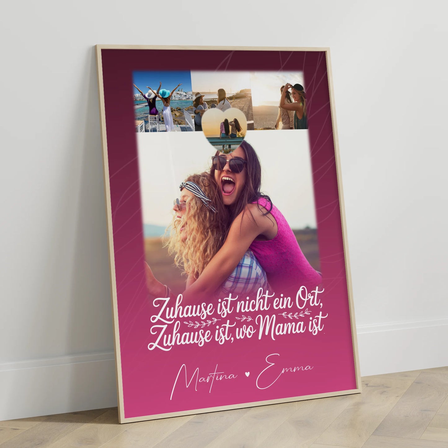 Mutter Tochter Poster 4 Fotos und 1 Kleines Herz Foto Du bist cool ich bin cool passt