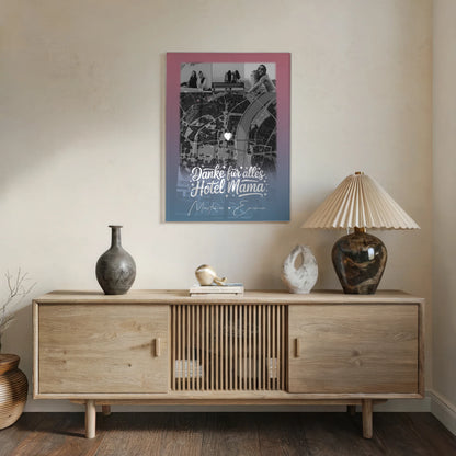 Mama Plakat Acrylglas Bild mit 4 Fotos und Karte Einfach mal Danke sagen personalisiertes Geschenk