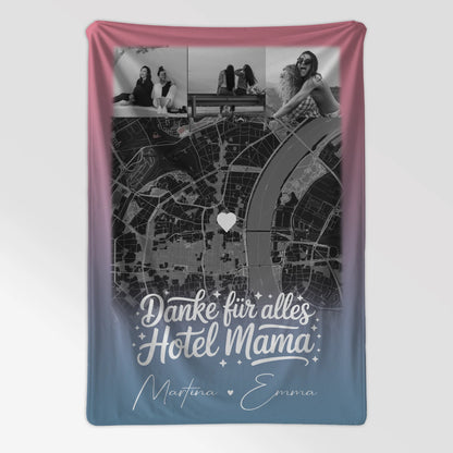 Decke Mama mit 4 Fotos und Karte Personalisiertes Geschenk Einfach mal Danke sagen 7