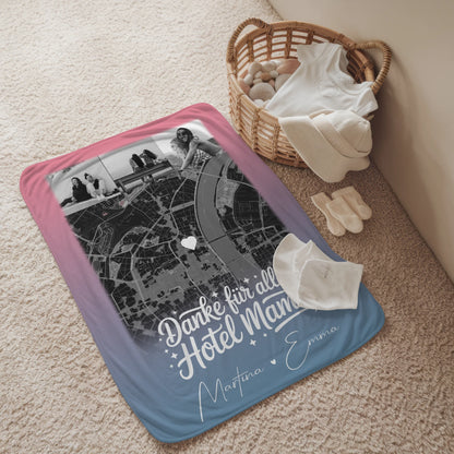 Decke Mama mit 4 Fotos und Karte Personalisiertes Geschenk Einfach mal Danke sagen 2