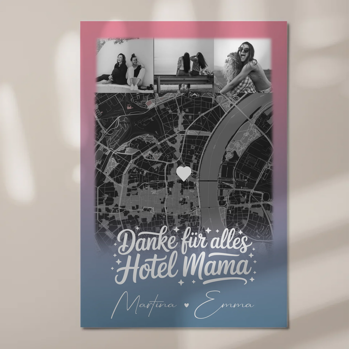 Mama Plakat mit 4 Fotos und Karte Personalisierte Geschenkidee Einfach mal Danke sagen 1
