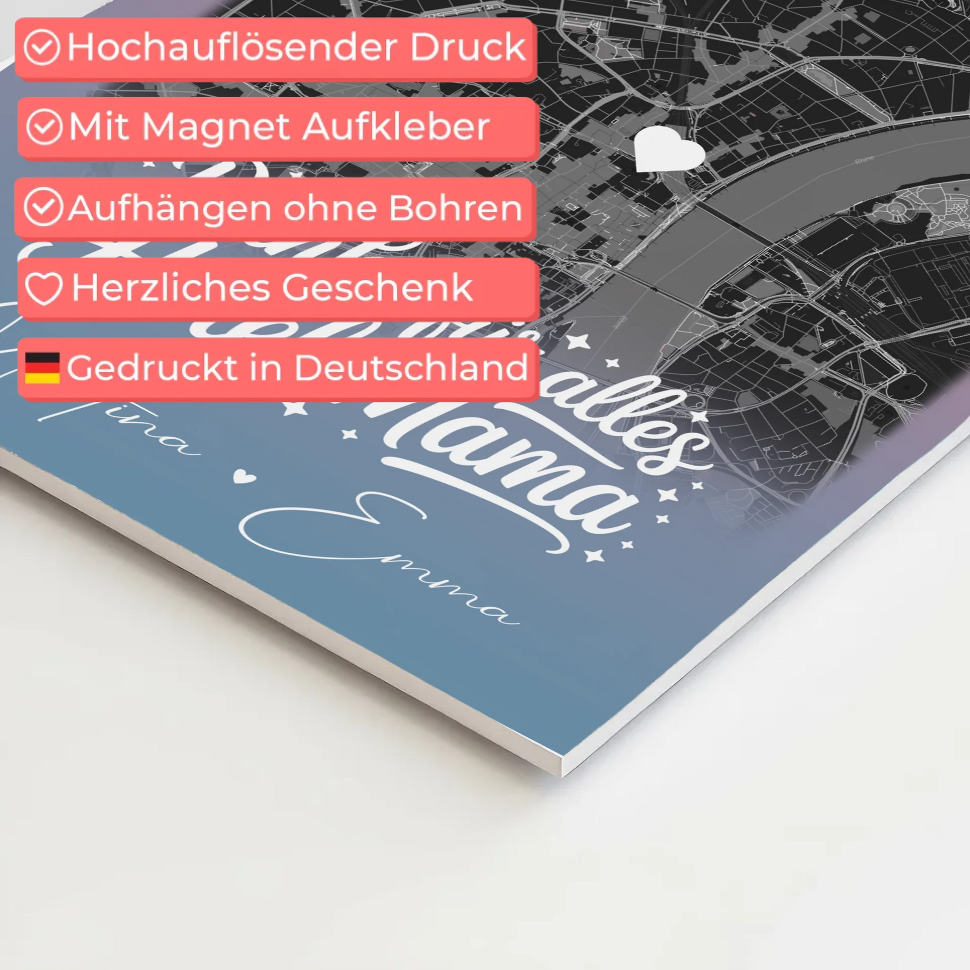 Mama Plakat mit 4 Fotos und Karte Personalisierte Geschenkidee Einfach mal Danke sagen 4