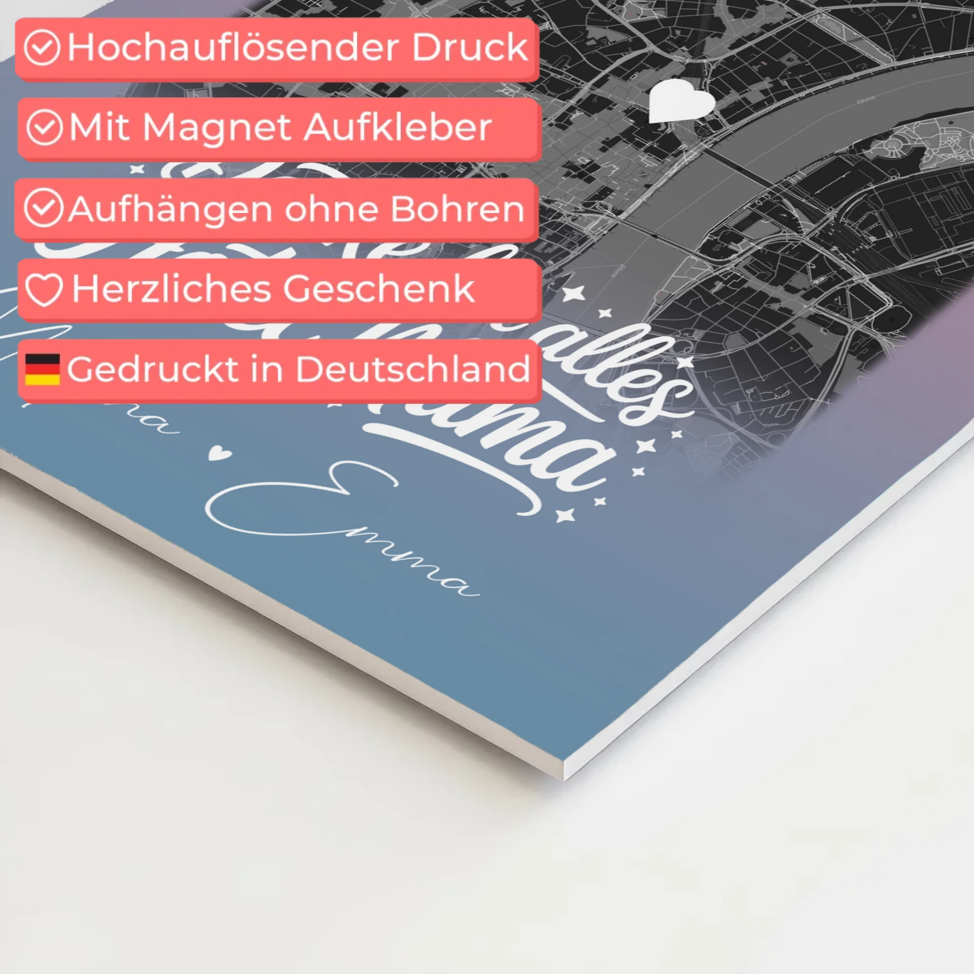 Mama Plakat mit 4 Fotos und Karte Personalisierte Geschenkidee Einfach mal Danke sagen 10