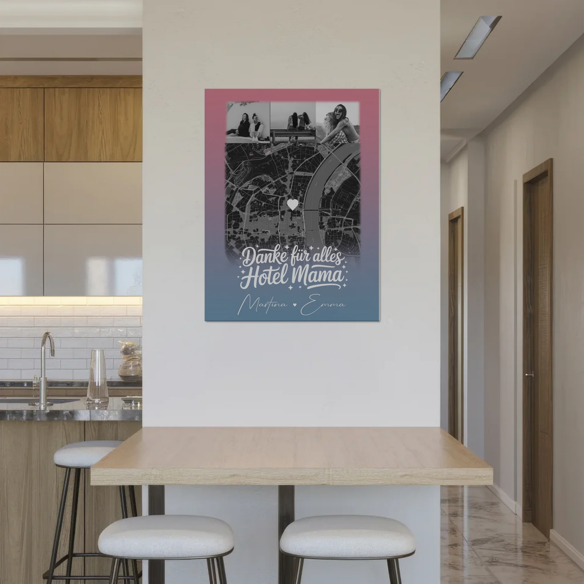 Mama Plakat mit 4 Fotos und Karte Personalisierte Geschenkidee Einfach mal Danke sagen 8