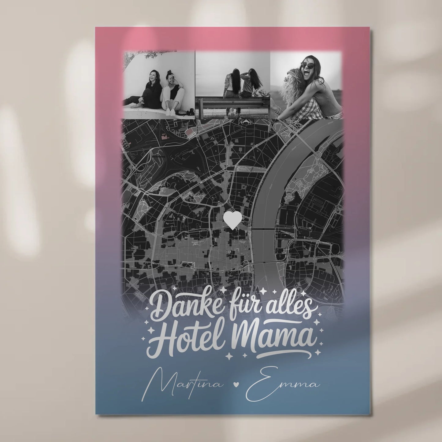 Mama Plakat mit 4 Fotos und Karte Personalisierte Geschenkidee Einfach mal Danke sagen 7
