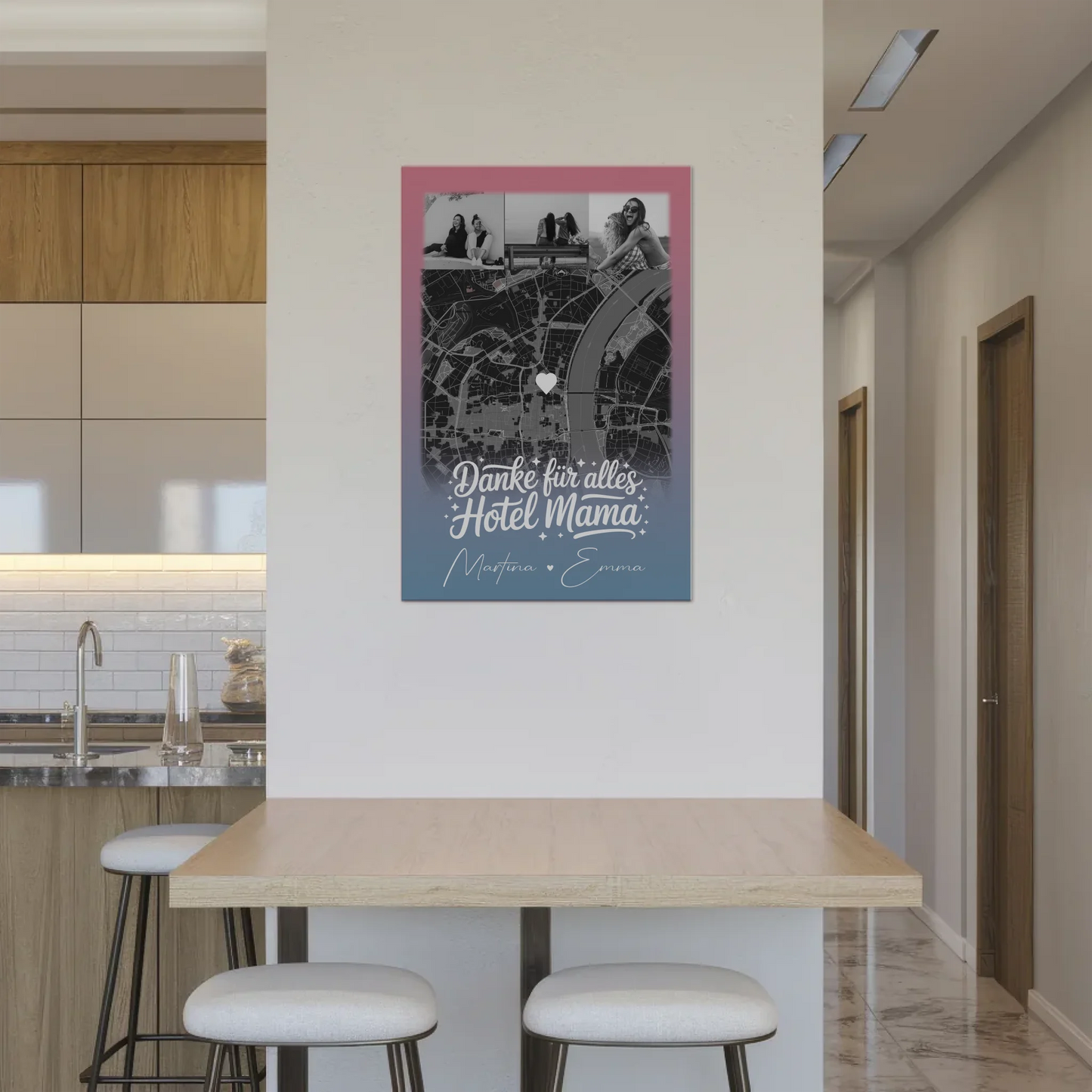 Mama Plakat mit 4 Fotos und Karte Personalisierte Geschenkidee Einfach mal Danke sagen
