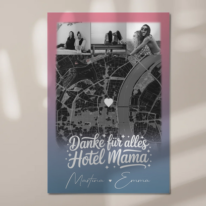 Mama Plakat mit 4 Fotos und Karte Personalisierte Geschenkidee Einfach mal Danke sagen