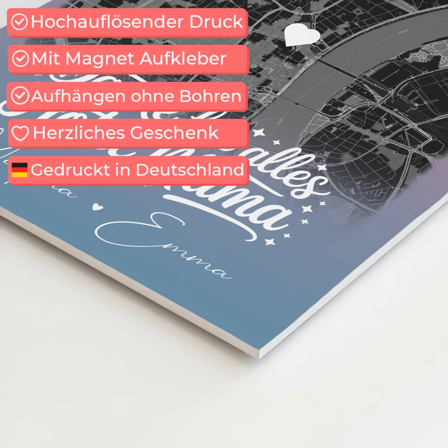Mama Plakat mit 4 Fotos und Karte Personalisierte Geschenkidee Einfach mal Danke sagen