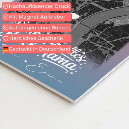 Mama Plakat mit 4 Fotos und Karte Personalisierte Geschenkidee Einfach mal Danke sagen