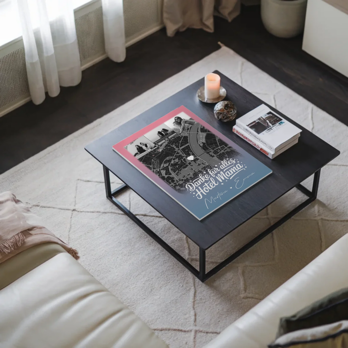 Mama Plakat mit 4 Fotos und Karte Personalisierte Geschenkidee Einfach mal Danke sagen