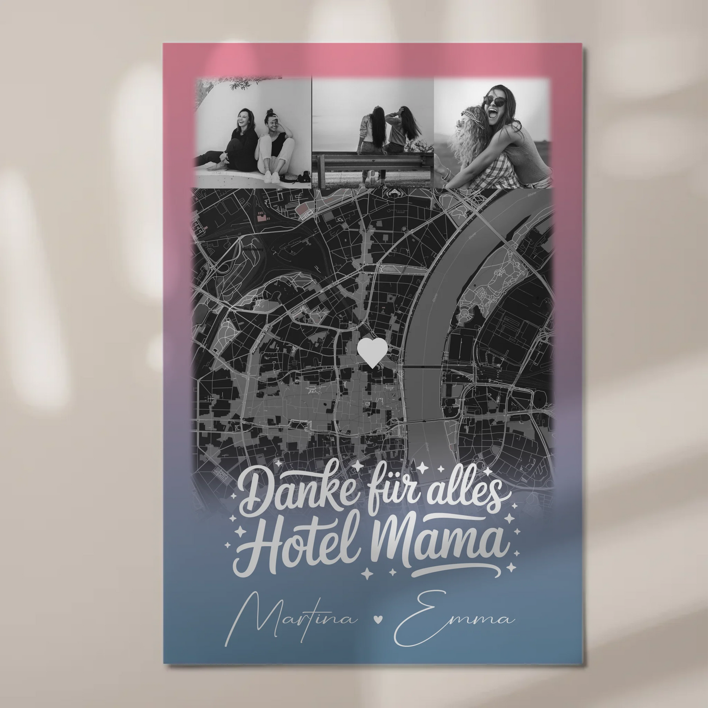 Mama Plakat mit 4 Fotos und Karte Personalisierte Geschenkidee Einfach mal Danke sagen