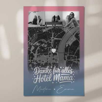 Mama Plakat mit 4 Fotos und Karte Personalisierte Geschenkidee Einfach mal Danke sagen