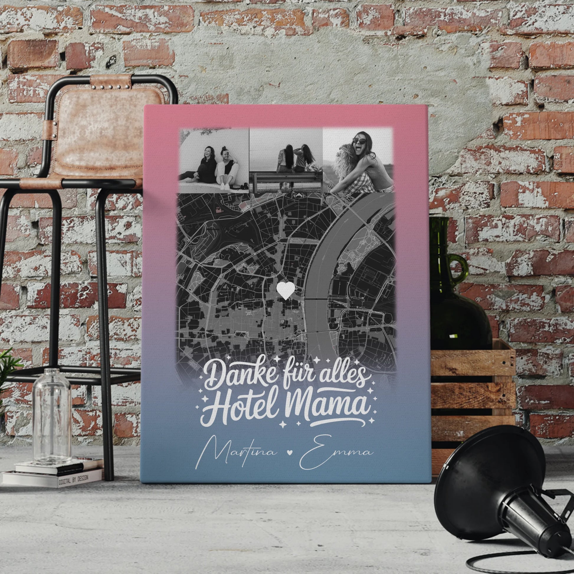 Mama Leinwand mit 4 Fotos und Karte Personalisiertes Geschenk Einfach mal Danke sagen 4
