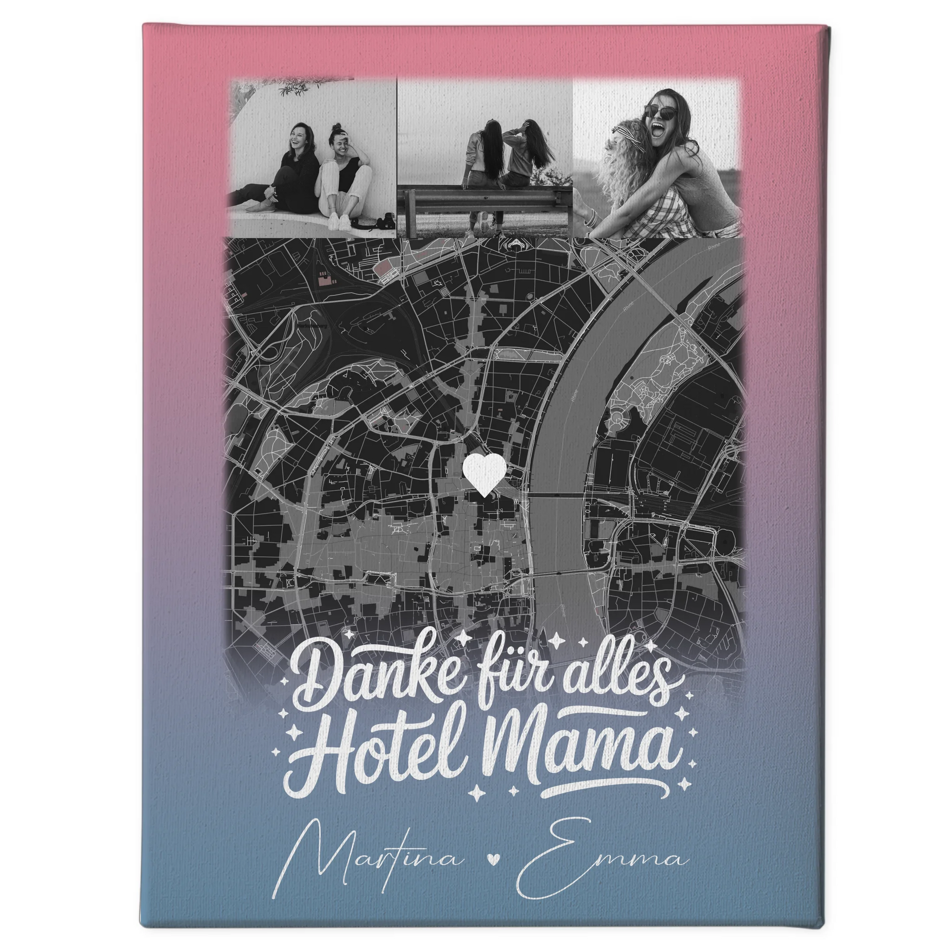 Mama Leinwand mit 4 Fotos und Karte Personalisiertes Geschenk Einfach mal Danke sagen 1