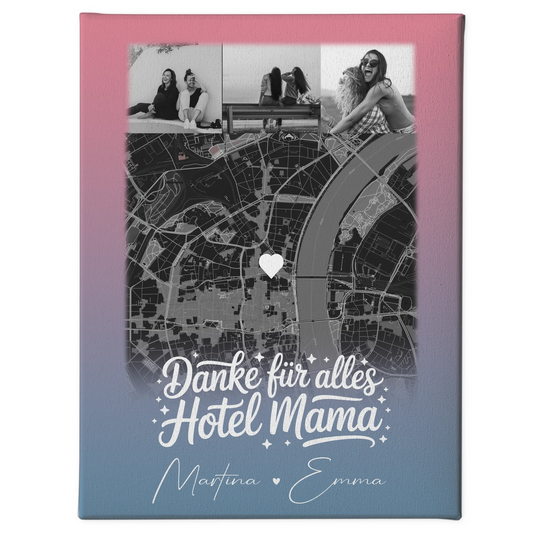 Mama Leinwand mit 4 Fotos und Karte Personalisiertes Geschenk Einfach mal Danke sagen 1