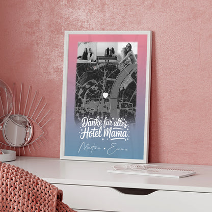 Personalisiertes Mama Poster mit 4 Fotos und Karte Einfach mal Danke sagen