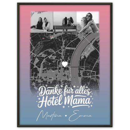 Personalisiertes Mama Poster mit 4 Fotos und Karte Einfach mal Danke sagen