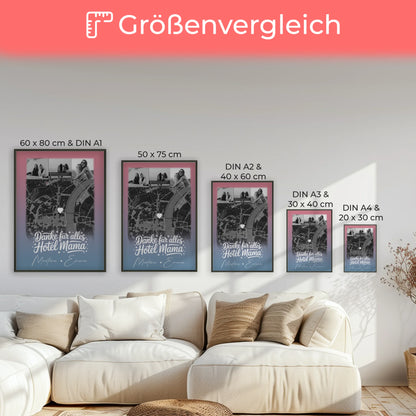 Personalisiertes Mama Poster mit 4 Fotos und Karte Einfach mal Danke sagen