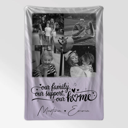 Kuscheldecke Mit Namen Und Motiv 4 Fotos Und 1 Herz Foto Our Family 7