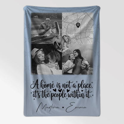 Personalisierte Decke Mit Namen 3 Fotos 1 Herz Foto Karte Home is 7