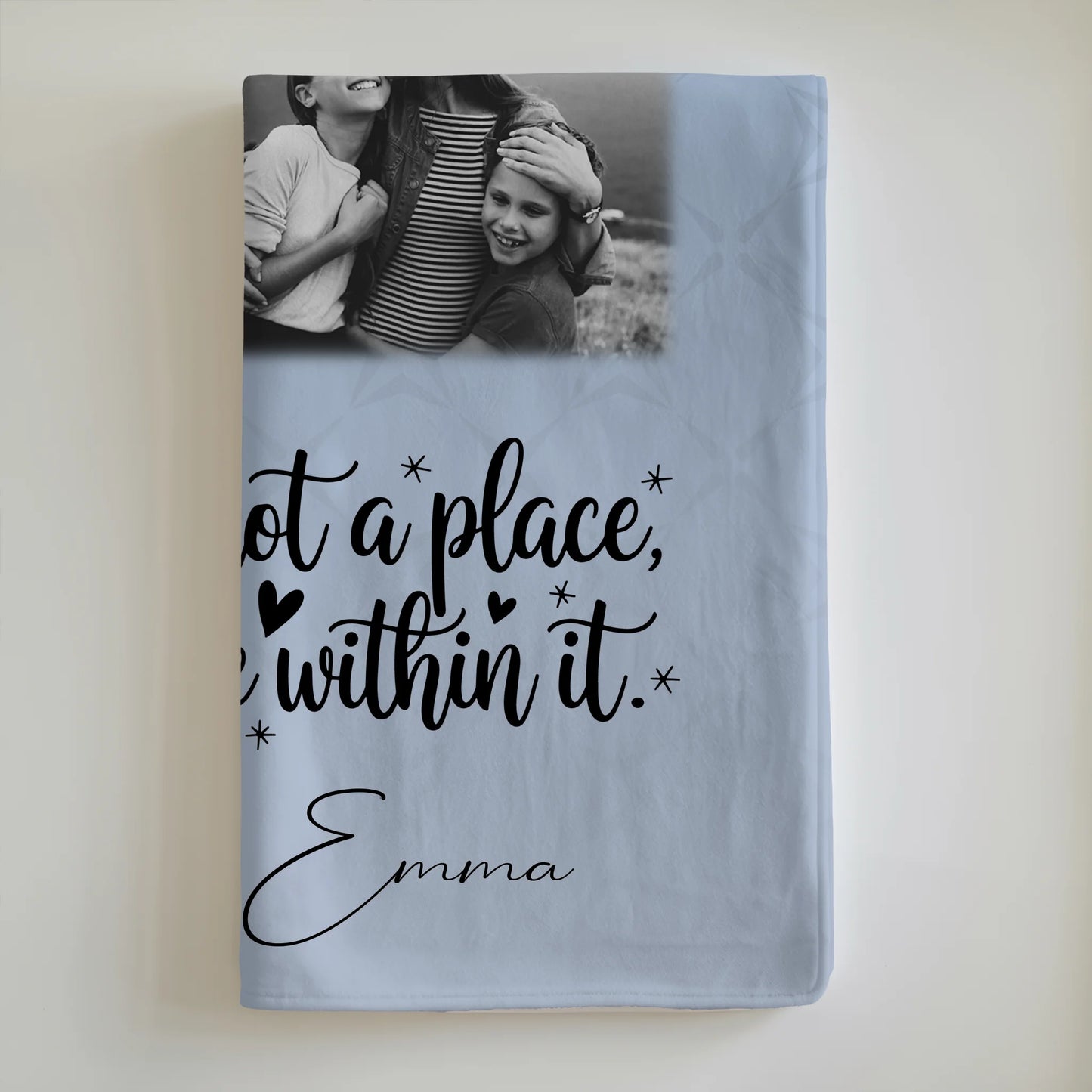 Personalisierte Decke Mit Namen 3 Fotos 1 Herz Foto Karte Home is 6