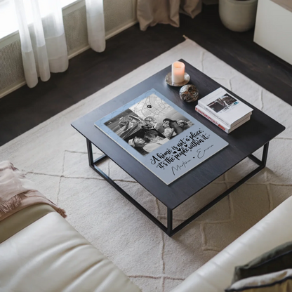 Familienbild Personalisiert mit 3 Fotos und Herz Foto Karte Home is