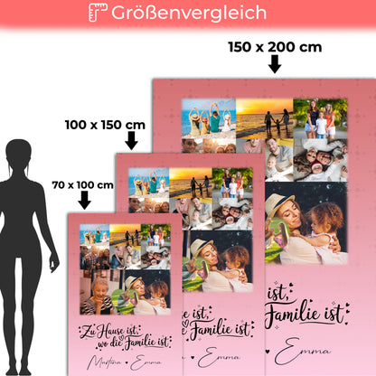 Personalisierte Decke Mit Namen 8 Fotos und 1 Herz Foto Zu Hause ist dein Wohlfühlort 5