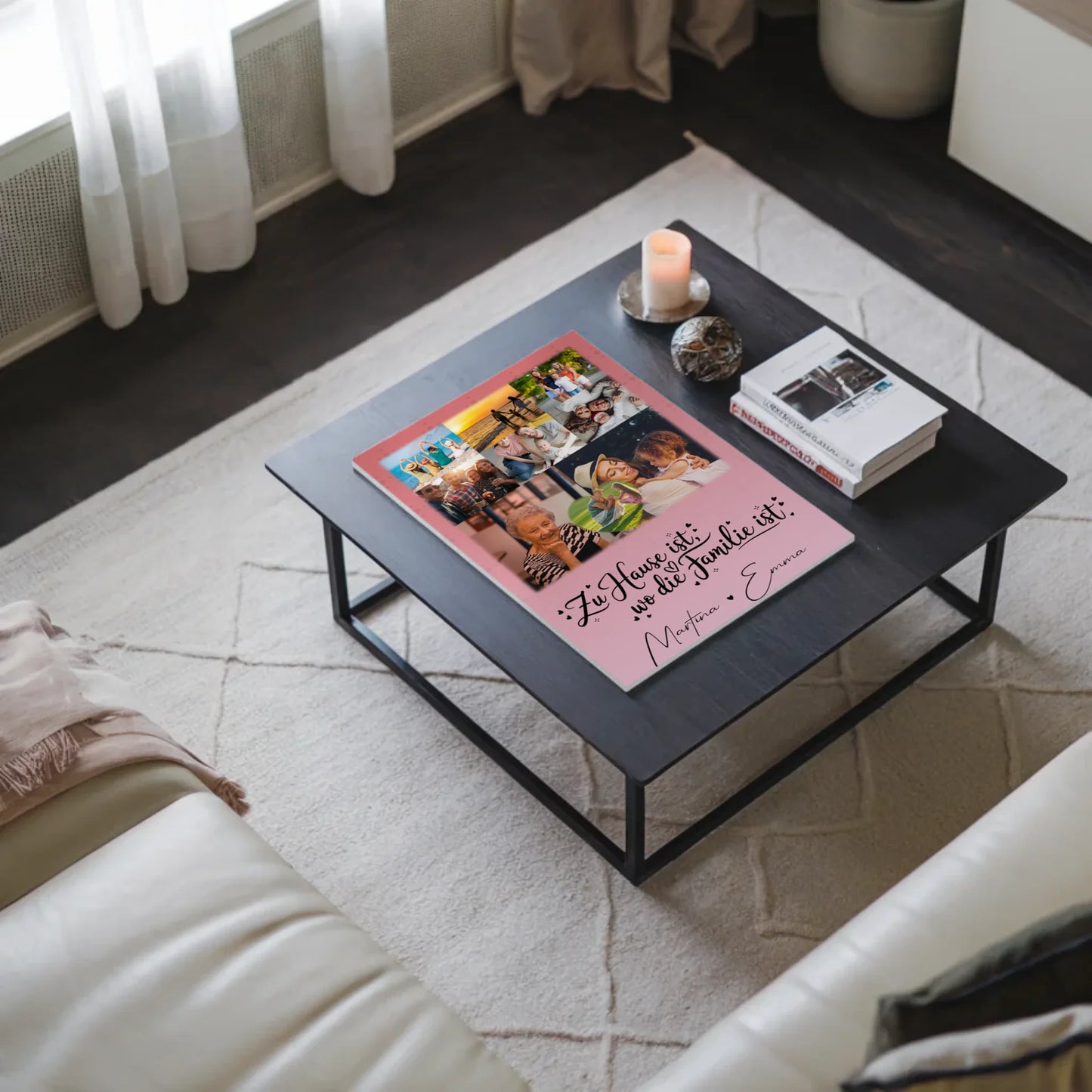 Familienbild Personalisiert mit 8 Fotos und 1 Herz Foto Zu Hause ist dein persönliches Geschenk 3