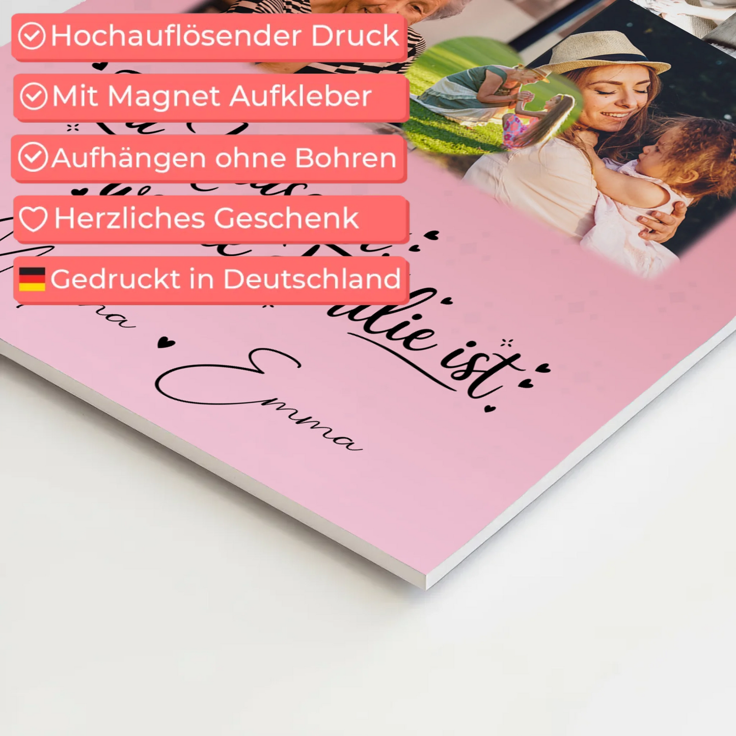 Familienbild Personalisiert mit 8 Fotos und 1 Herz Foto Zu Hause ist dein persönliches Geschenk 10