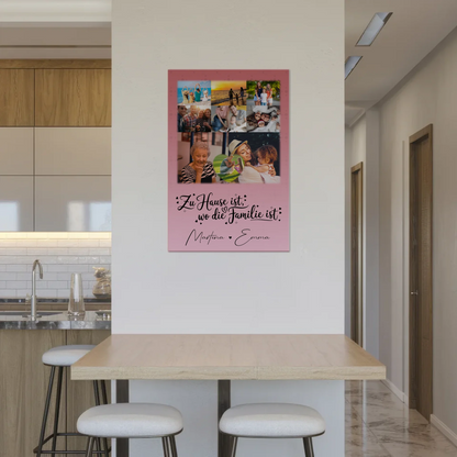 Familienbild Personalisiert mit 8 Fotos und 1 Herz Foto Zu Hause ist dein persönliches Geschenk