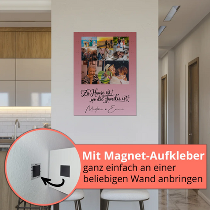 Familienbild Personalisiert mit 8 Fotos und 1 Herz Foto Zu Hause ist dein persönliches Geschenk