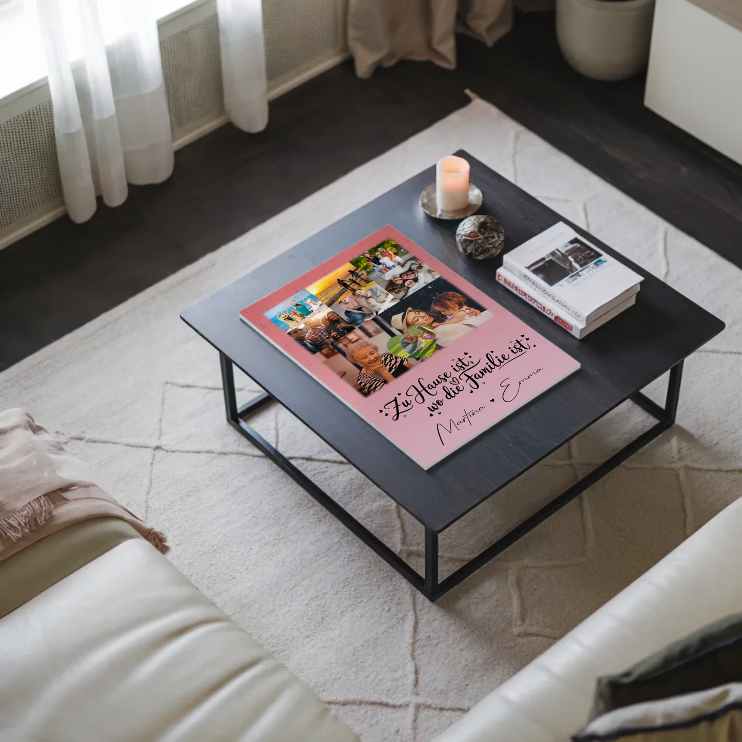 Familienbild Personalisiert mit 8 Fotos und 1 Herz Foto Zu Hause ist dein persönliches Geschenk