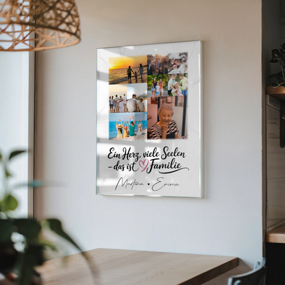 Wandbild Familie Personalisiert mit 9 Fotos Ein Herz viele Seelen personalisiertes Geschenk