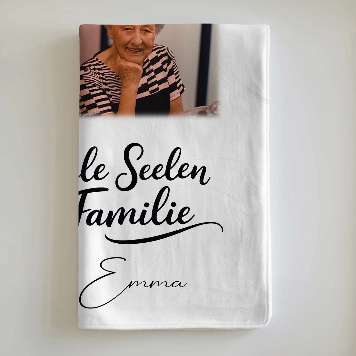 Personalisierte Namensdecke mit 9 Fotos Ein Herz viele Seelen Geschenk für Liebe und Familie 6