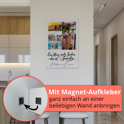 Familienbild Personalisiert Fotoboard mit 9 Fotos Ein Herz viele Seelen personalisiertes Geschenk