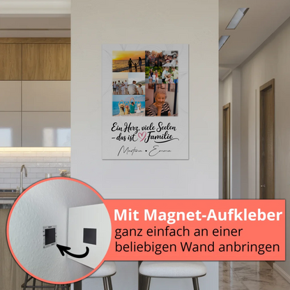 Familienbild Personalisiert Fotoboard mit 9 Fotos Ein Herz viele Seelen personalisiertes Geschenk