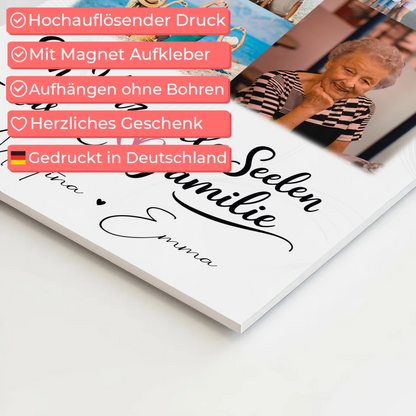 Familienbild Personalisiert Fotoboard mit 9 Fotos Ein Herz viele Seelen personalisiertes Geschenk