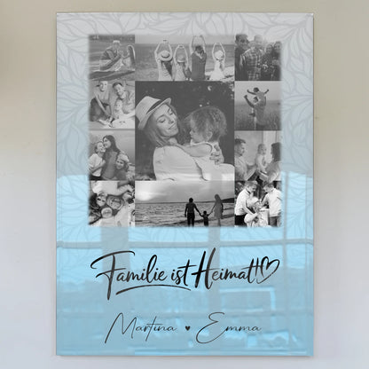 Wandbild Familie Personalisiert mit 11 Fotos Familie Ist Heimat Individuelles Geschenk