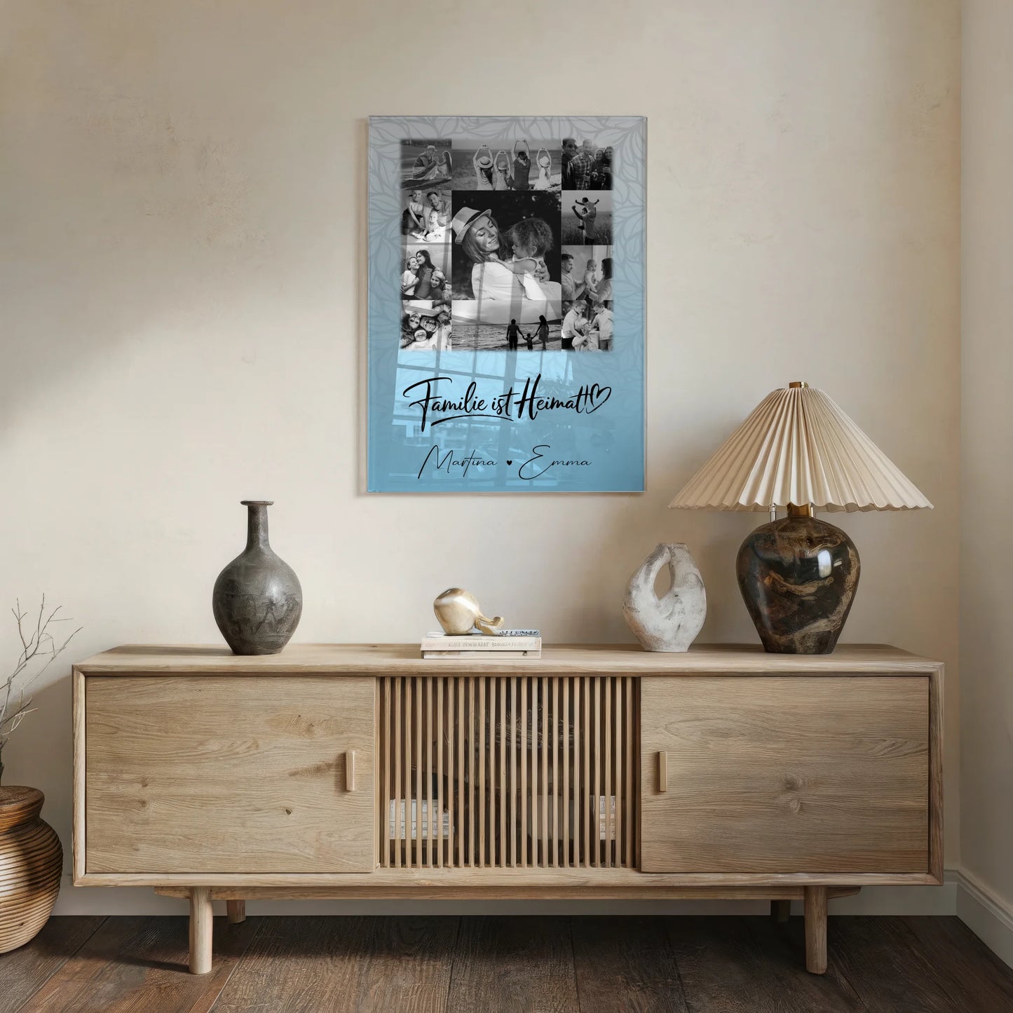 Wandbild Familie Personalisiert mit 11 Fotos Familie Ist Heimat Individuelles Geschenk