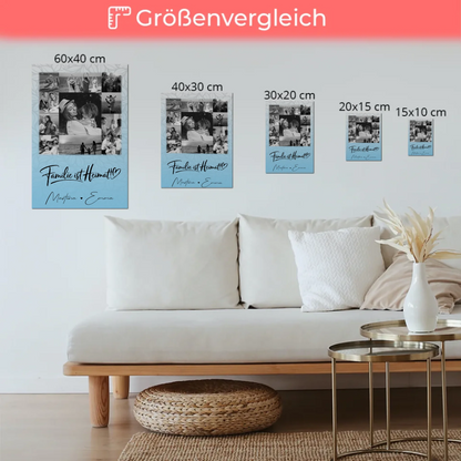 Familienbild Personalisiert Fotoboard mit 11 Fotos Familie Ist Heimat Geschenkidee für Zuhause 6