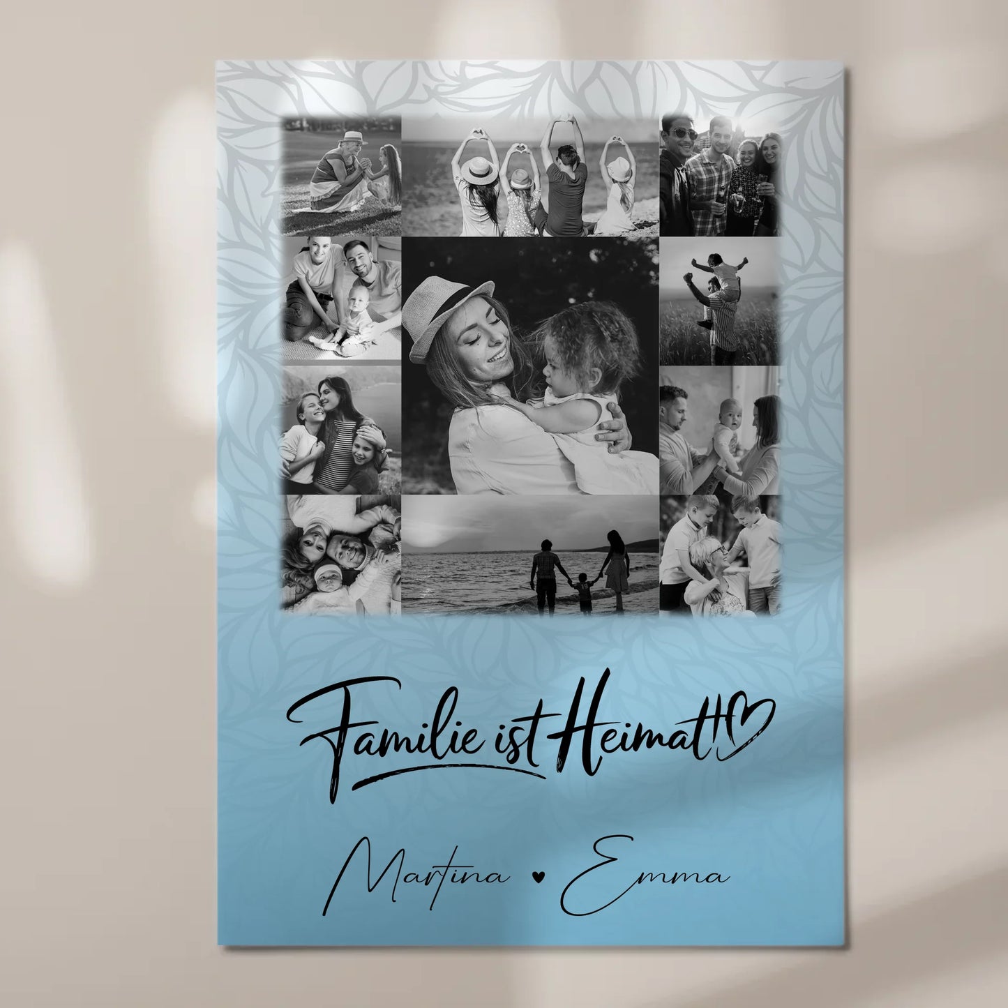 Familienbild Personalisiert Fotoboard mit 11 Fotos Familie Ist Heimat Geschenkidee für Zuhause 7