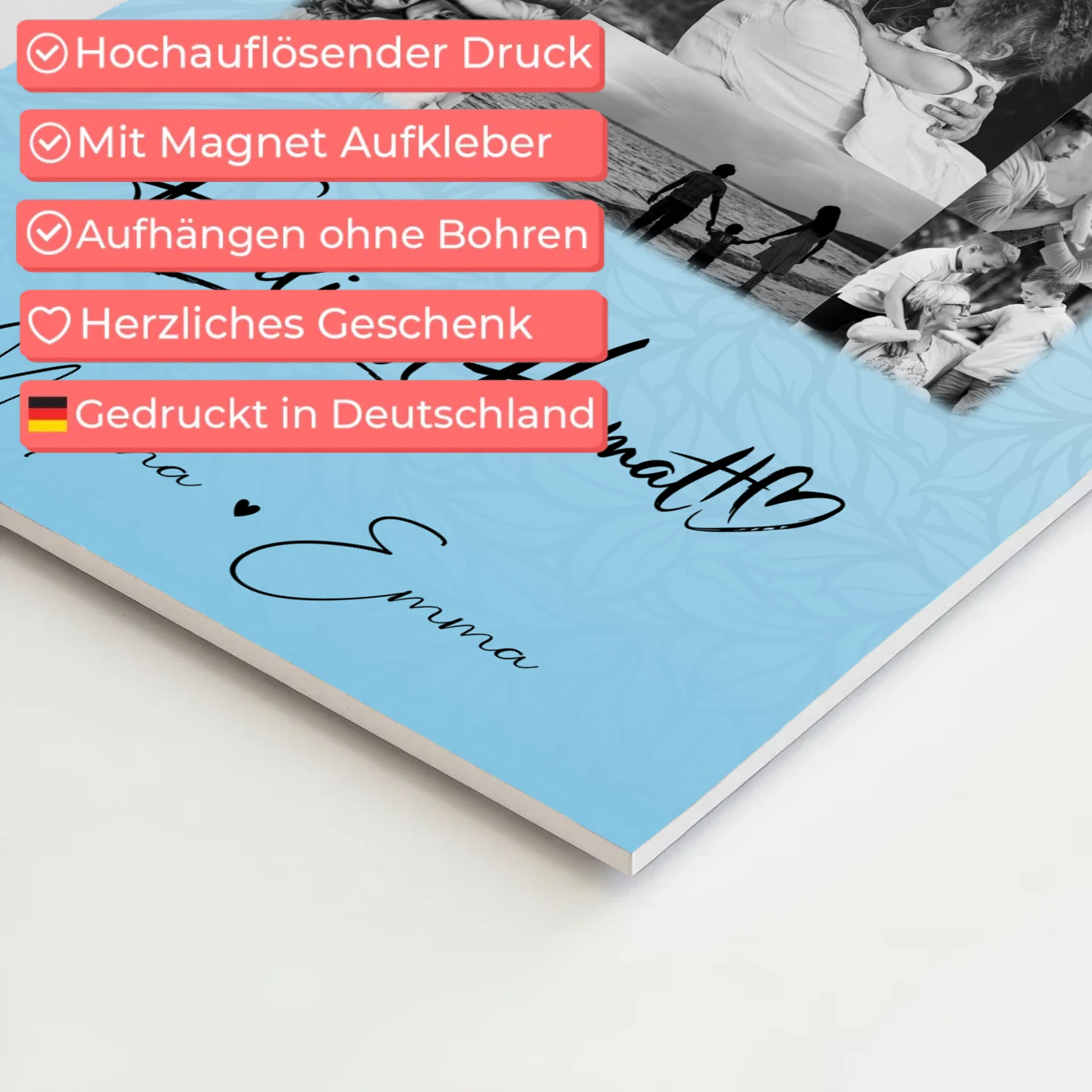 Familienbild Personalisiert Fotoboard mit 11 Fotos Familie Ist Heimat Geschenkidee für Zuhause 10